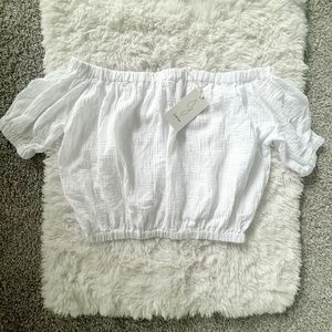 ⭐️NEW⭐️ NWT JOIE Peasant Brushed Gauze Cotton Boho Crop Puff Sleeve Blouse